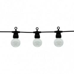 GUIRLANDE EXTÉRIEUR NOIRE AVEC AMPOULES 6000K 10PCS/G45 IP65 8M