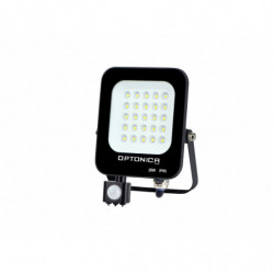PROJECTEUR LED SMD NOIR 20W 1800LM AC220-240V 90° IP65 4500K + CAPTEUR