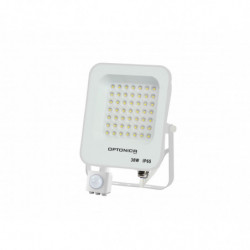 PROJECTEUR LED SMD BLANC 30W 2700LM AC220-240V 90° IP65 4500K + CAPTEUR